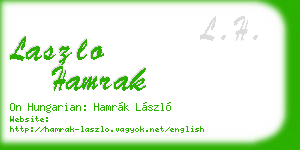laszlo hamrak business card